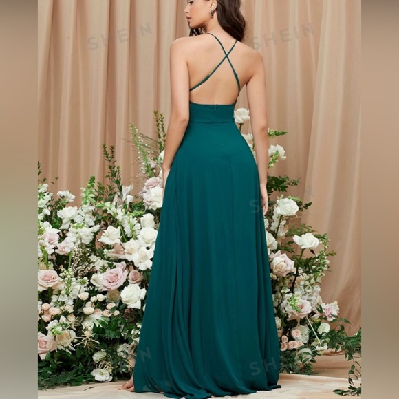 SHEIN Belle Crisscross Backless Split Thigh Cami Dress - Picture 2 of 2